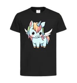 Детская футболка Rainbowdash unicorn Черный фото