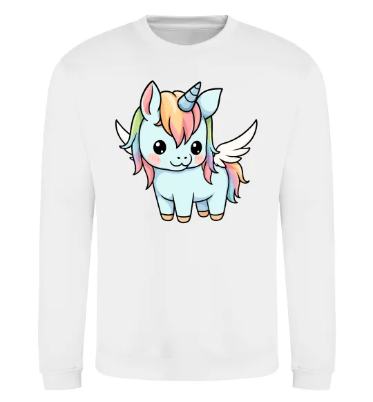Світшот Rainbowdash unicorn Білий фото