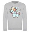Світшот Rainbowdash unicorn Сірий меланж фото
