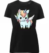 Женская премиум футболка Rainbowdash unicorn Черный фото