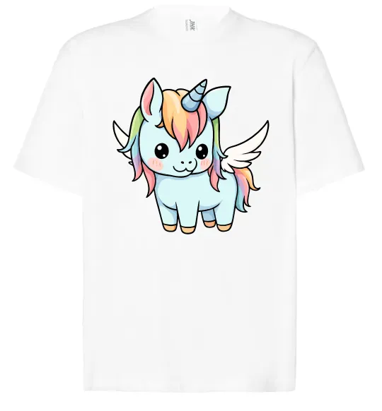 Футболка Оверсайз Rainbowdash unicorn Белый фото