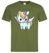 Мужская футболка Rainbowdash unicorn Оливковый фото