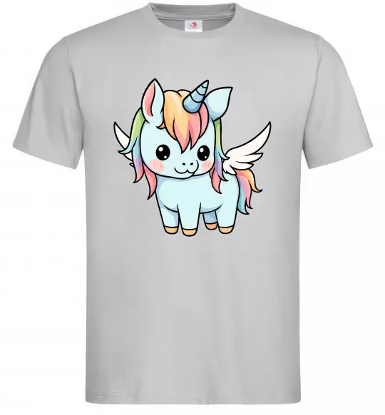 Мужская футболка Rainbowdash unicorn Серый фото