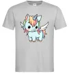 Мужская футболка Rainbowdash unicorn Серый фото