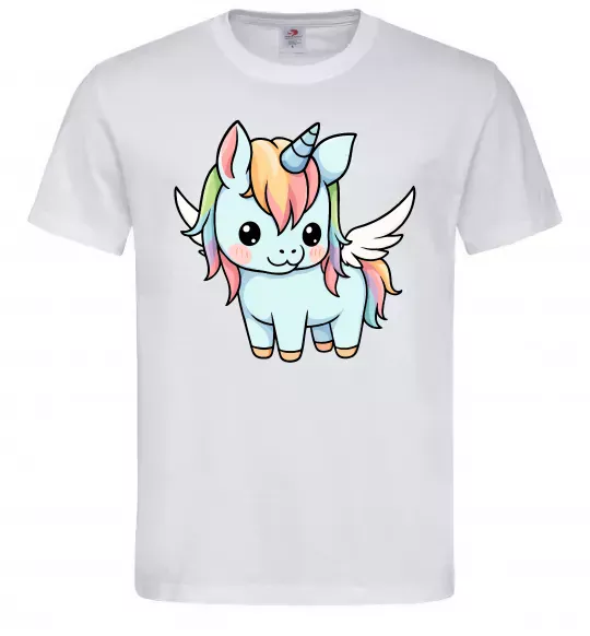 Мужская футболка Rainbowdash unicorn Белый фото