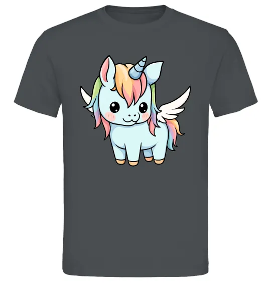 Мужская футболка Rainbowdash unicorn Графит фото