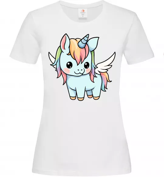 Женская футболка Rainbowdash unicorn Белый фото
