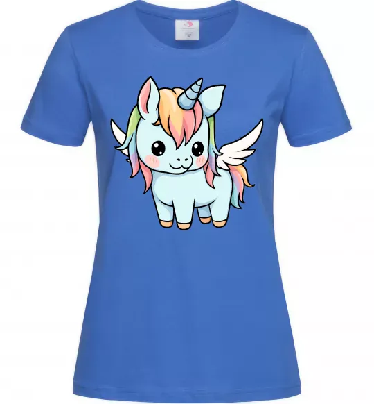 Женская футболка Rainbowdash unicorn Ярко-синий фото