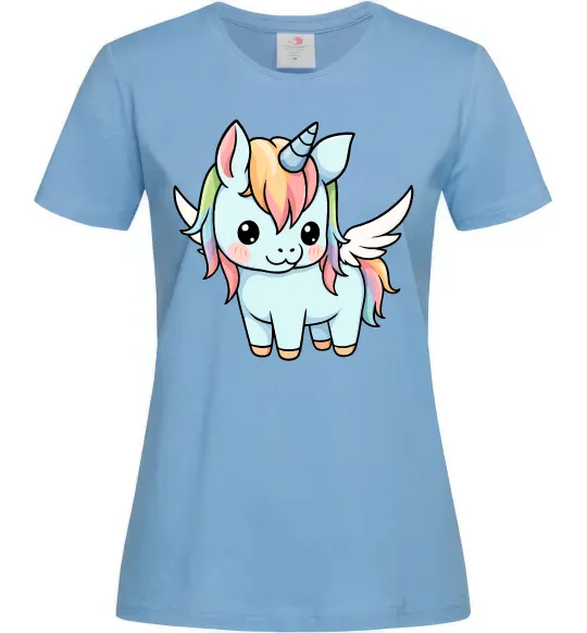 Женская футболка Rainbowdash unicorn Голубой фото