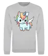 Свитшот Rainbowdash unicorn Серый меланж фото