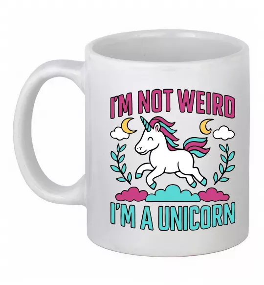 Чашка керамическая I`m not weird Белый фото