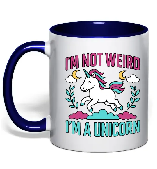 Чашка с цветной ручкой I`m not weird Глубокий темно-синий фото