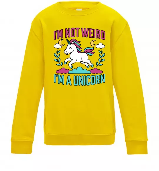 Детский Свитшот I`m not weird Солнечно желтый фото
