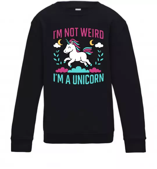 Детский Свитшот I`m not weird Черный фото