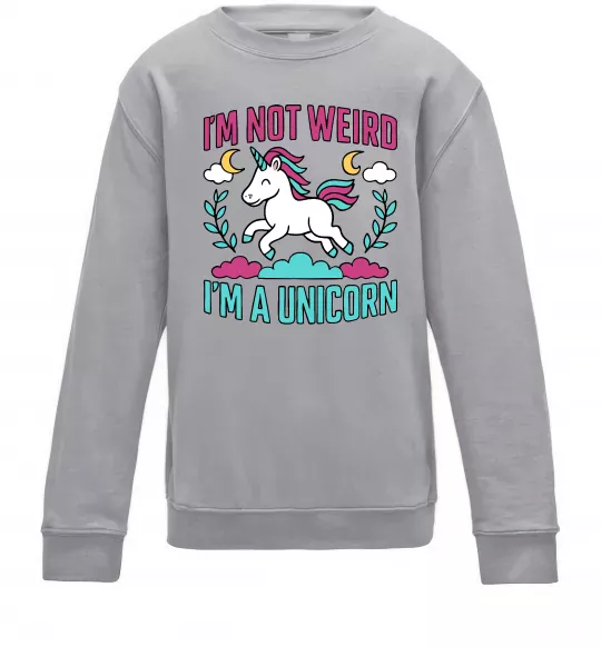 Детский Свитшот I`m not weird Серый меланж фото