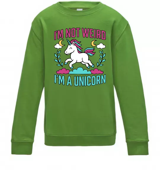Детский Свитшот I`m not weird Лаймовый фото