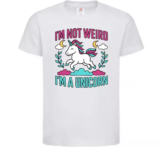 Дитяча футболка I`m not weird Білий фото