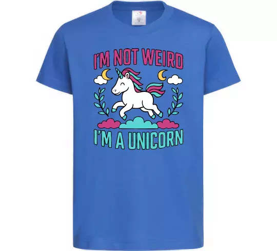 Дитяча футболка I`m not weird Яскраво-синій фото