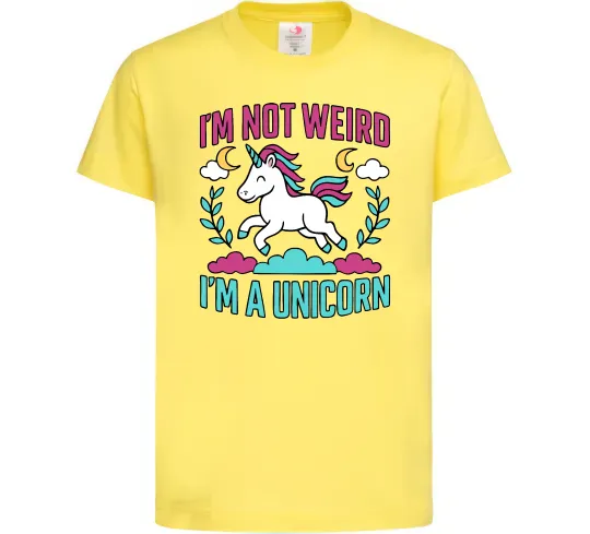 Дитяча футболка I`m not weird Лимонний фото