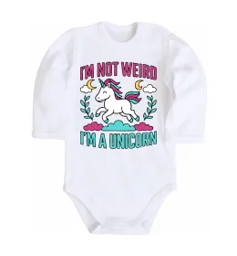 Дитячий бодік I`m not weird Білий фото