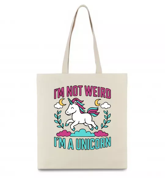 Еко-сумка I`m not weird Бежевий фото