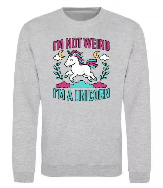 Свитшот I`m not weird Серый меланж фото