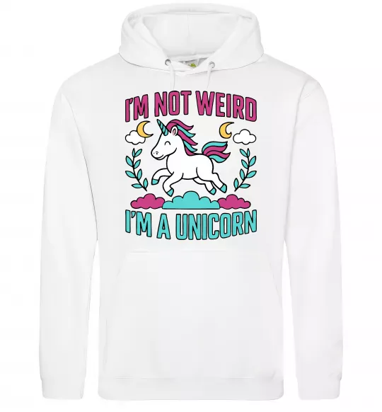 Мужская толстовка (худи) I`m not weird Белый фото