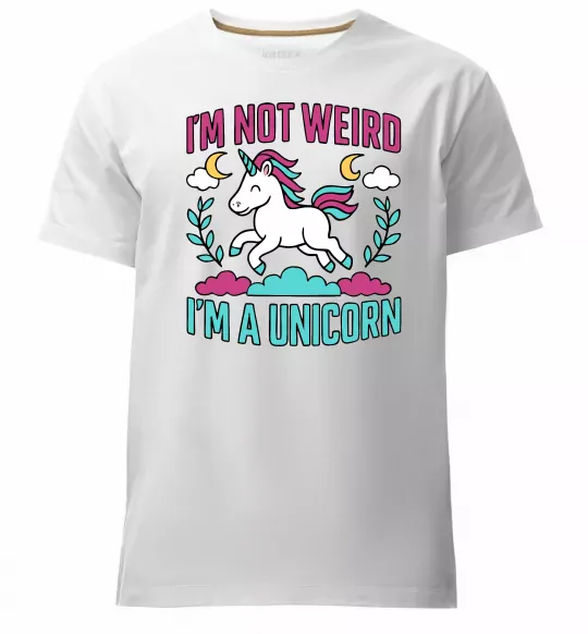 Мужская премиум футболка I`m not weird Белый фото