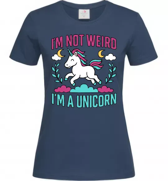 Женская футболка I`m not weird Темно-синий фото