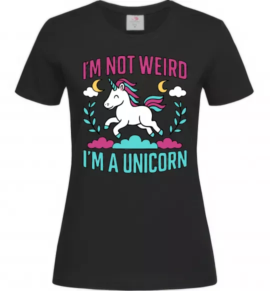 Женская футболка I`m not weird Черный фото