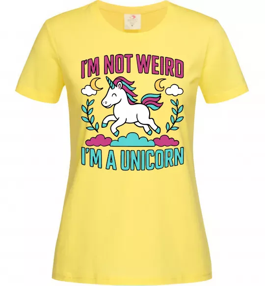 Женская футболка I`m not weird Лимонный фото