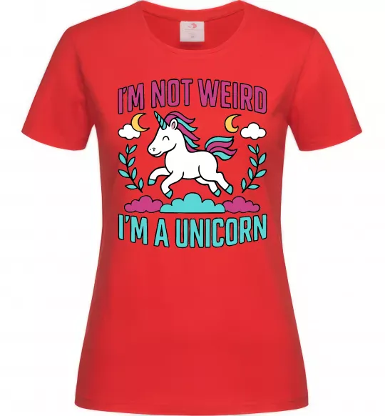Женская футболка I`m not weird Красный фото