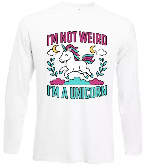 Лонгслив I`m not weird Белый фото