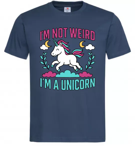 Чоловіча футболка I`m not weird Темно-синій фото