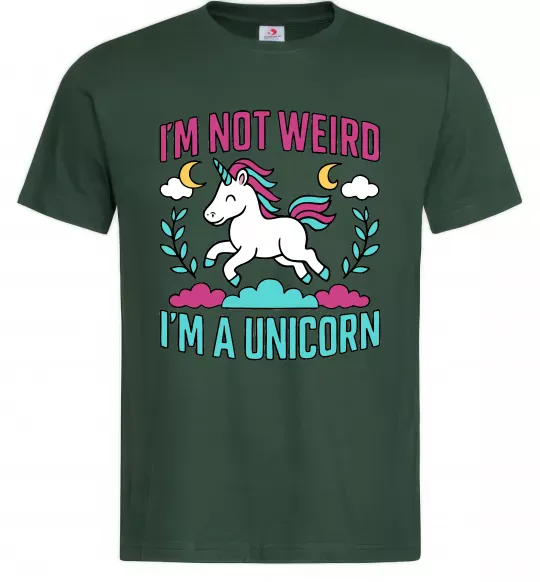 Чоловіча футболка I`m not weird Темно-зелений фото