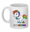 Чашка керамічна I poop rainbows Білий фото