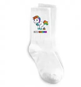 Носки I poop rainbows Белый фото