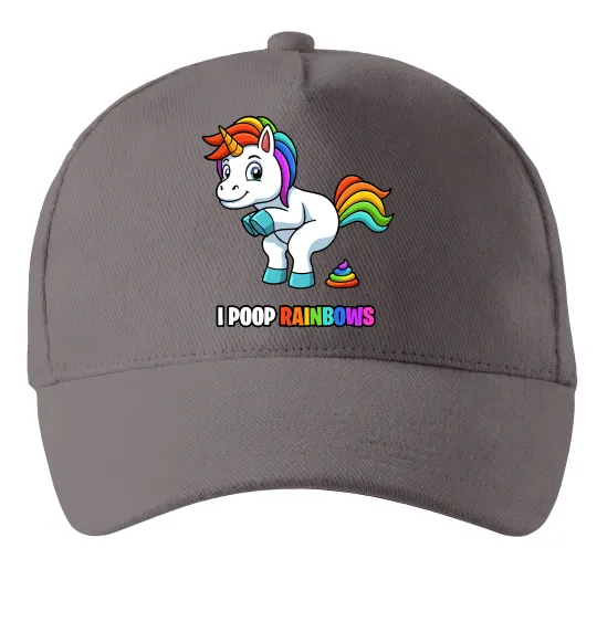 Кепка I poop rainbows Сірий фото