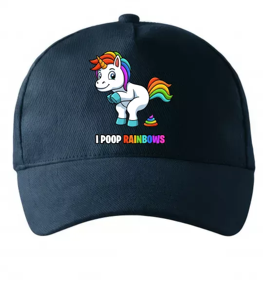 Кепка I poop rainbows Темно-синий фото