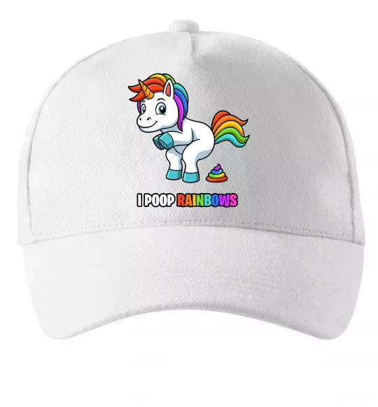 Кепка I poop rainbows Белый фото