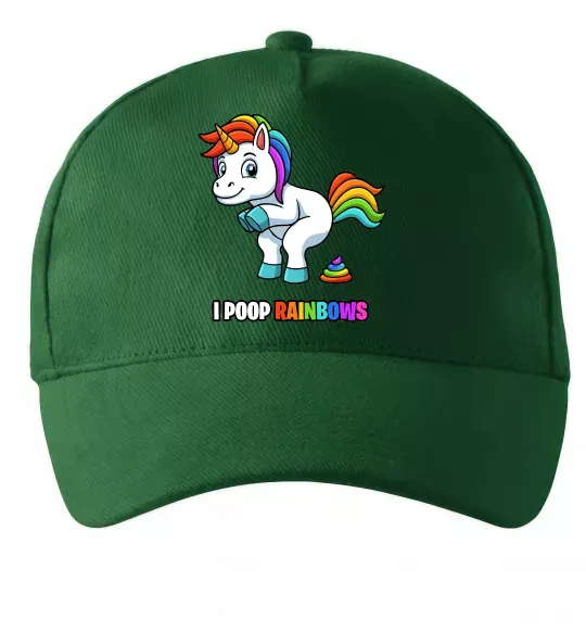 Кепка I poop rainbows Темно-зеленый фото