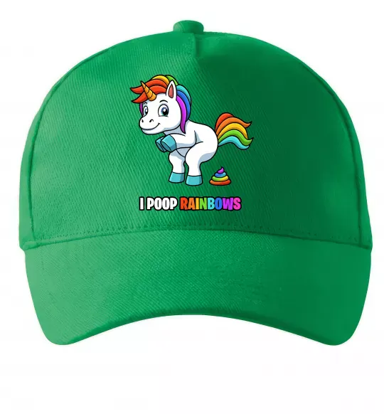 Кепка I poop rainbows Зеленый фото