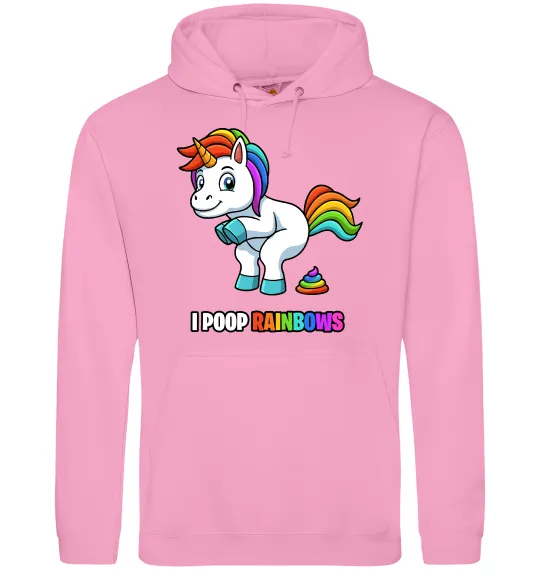 Мужская толстовка (худи) I poop rainbows Розовый фото