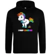 Чоловіча толстовка (худі) I poop rainbows Чорний фото