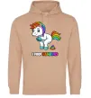 Женская толстовка (худи) I poop rainbows Песочный фото