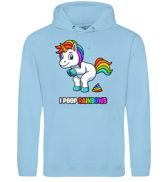 Жіноча толстовка (худі) I poop rainbows Блакитний фото