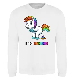 Свитшот I poop rainbows Белый фото