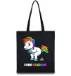 Еко-сумка I poop rainbows Чорний фото
