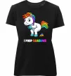 Женская премиум футболка I poop rainbows Черный фото
