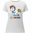 Женская премиум футболка I poop rainbows Белый фото